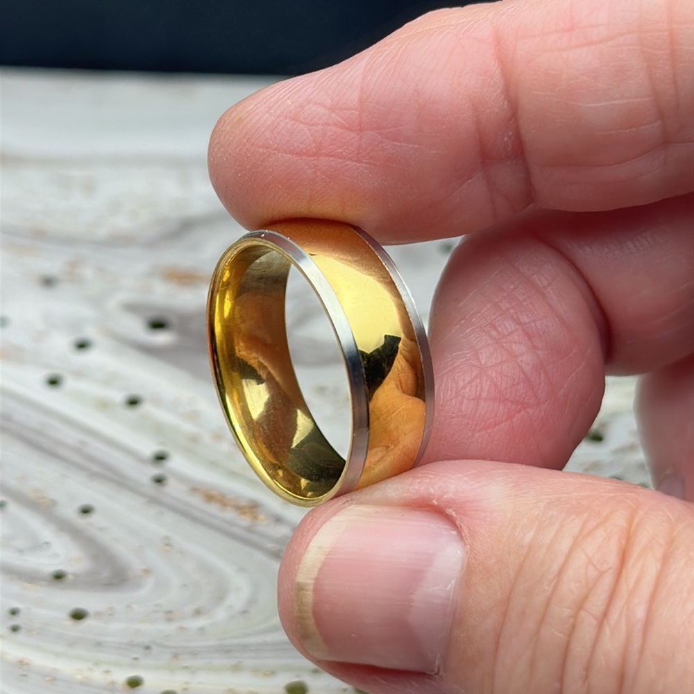 8mm Gold & Silver Stainless Steel Ring